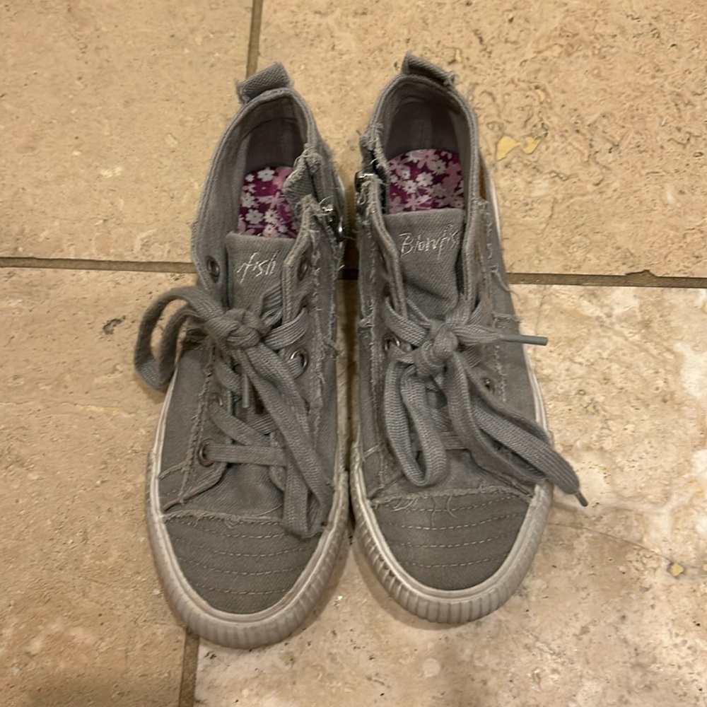 Gray Blowfish side zip sneakers